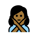 OpenMoji 13.1  🙅🏾‍♀️  Woman Gesturing NO: Medium-dark Skin Tone Emoji