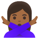 Google (Android 12L)  🙅🏾‍♀️  Woman Gesturing NO: Medium-dark Skin Tone Emoji