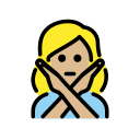 OpenMoji 13.1  🙅🏼‍♀️  Woman Gesturing NO: Medium-light Skin Tone Emoji
