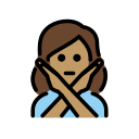 OpenMoji 13.1  🙅🏽‍♀️  Woman Gesturing NO: Medium Skin Tone Emoji
