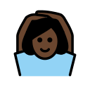 OpenMoji 13.1  🙆🏿‍♀️  Woman Gesturing OK: Dark Skin Tone Emoji