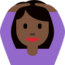 Twitter (Twemoji 14.0)  🙆🏿‍♀️  Woman Gesturing OK: Dark Skin Tone Emoji