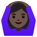 Google (Android 12L)  🙆🏿‍♀️  Woman Gesturing OK: Dark Skin Tone Emoji