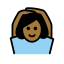 OpenMoji 13.1  🙆🏾‍♀️  Woman Gesturing OK: Medium-dark Skin Tone Emoji