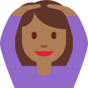 Twitter (Twemoji 14.0)  🙆🏾‍♀️  Woman Gesturing OK: Medium-dark Skin Tone Emoji