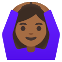 Google (Android 12L)  🙆🏾‍♀️  Woman Gesturing OK: Medium-dark Skin Tone Emoji