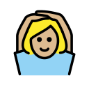 OpenMoji 13.1  🙆🏼‍♀️  Woman Gesturing OK: Medium-light Skin Tone Emoji