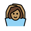 OpenMoji 13.1  🙆🏽‍♀️  Woman Gesturing OK: Medium Skin Tone Emoji
