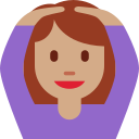 Twitter (Twemoji 14.0)  🙆🏽‍♀️  Woman Gesturing OK: Medium Skin Tone Emoji