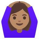 Google (Android 12L)  🙆🏽‍♀️  Woman Gesturing OK: Medium Skin Tone Emoji
