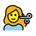 OpenMoji 13.1  💇‍♀️  Woman Getting Haircut Emoji
