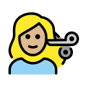 OpenMoji 13.1  💇🏼‍♀️  Woman Getting Haircut: Medium-light Skin Tone Emoji