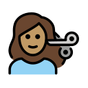 OpenMoji 13.1  💇🏽‍♀️  Woman Getting Haircut: Medium Skin Tone Emoji