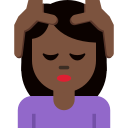 Twitter (Twemoji 14.0)  💆🏿‍♀️  Woman Getting Massage: Dark Skin Tone Emoji