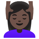 Google (Android 12L)  💆🏿‍♀️  Woman Getting Massage: Dark Skin Tone Emoji