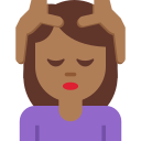 Twitter (Twemoji 14.0)  💆🏾‍♀️  Woman Getting Massage: Medium-dark Skin Tone Emoji