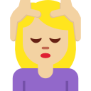 Twitter (Twemoji 14.0)  💆🏼‍♀️  Woman Getting Massage: Medium-light Skin Tone Emoji