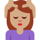 Twitter (Twemoji 14.0)  💆🏽‍♀️  Woman Getting Massage: Medium Skin Tone Emoji