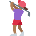 Twitter (Twemoji 14.0)  🏌🏾‍♀️  Woman Golfing: Medium-dark Skin Tone Emoji