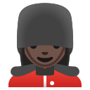 Google (Android 12L)  💂🏿‍♀️  Woman Guard: Dark Skin Tone Emoji