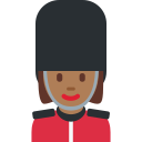 Twitter (Twemoji 14.0)  💂🏾‍♀️  Woman Guard: Medium-dark Skin Tone Emoji