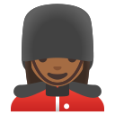 Google (Android 12L)  💂🏾‍♀️  Woman Guard: Medium-dark Skin Tone Emoji