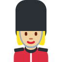 Twitter (Twemoji 14.0)  💂🏼‍♀️  Woman Guard: Medium-light Skin Tone Emoji