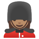 Google (Android 12L)  💂🏽‍♀️  Woman Guard: Medium Skin Tone Emoji