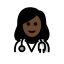 OpenMoji 13.1  👩🏿‍⚕️  Woman Health Worker: Dark Skin Tone Emoji