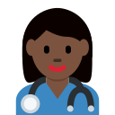 Twitter (Twemoji 14.0)  👩🏿‍⚕️  Woman Health Worker: Dark Skin Tone Emoji
