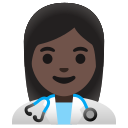 Google (Android 12L)  👩🏿‍⚕️  Woman Health Worker: Dark Skin Tone Emoji