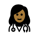 OpenMoji 13.1  👩🏾‍⚕️  Woman Health Worker: Medium-dark Skin Tone Emoji