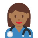 Twitter (Twemoji 14.0)  👩🏾‍⚕️  Woman Health Worker: Medium-dark Skin Tone Emoji