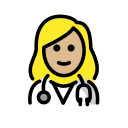 OpenMoji 13.1  👩🏼‍⚕️  Woman Health Worker: Medium-light Skin Tone Emoji