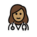 OpenMoji 13.1  👩🏽‍⚕️  Woman Health Worker: Medium Skin Tone Emoji