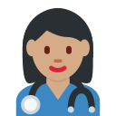 Twitter (Twemoji 14.0)  👩🏽‍⚕️  Woman Health Worker: Medium Skin Tone Emoji