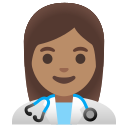 Google (Android 12L)  👩🏽‍⚕️  Woman Health Worker: Medium Skin Tone Emoji