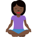 Twitter (Twemoji 14.0)  🧘🏿‍♀️  Woman In Lotus Position: Dark Skin Tone Emoji