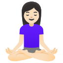Google (Android 12L)  🧘🏻‍♀️  Woman In Lotus Position: Light Skin Tone Emoji