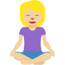 Twitter (Twemoji 14.0)  🧘🏼‍♀️  Woman In Lotus Position: Medium-light Skin Tone Emoji
