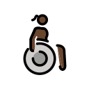 OpenMoji 13.1  👩🏿‍🦽  Woman In Manual Wheelchair: Dark Skin Tone Emoji