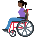 Twitter (Twemoji 14.0)  👩🏿‍🦽  Woman In Manual Wheelchair: Dark Skin Tone Emoji