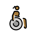 OpenMoji 13.1  👩🏾‍🦽  Woman In Manual Wheelchair: Medium-dark Skin Tone Emoji