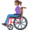 Twitter (Twemoji 14.0)  👩🏾‍🦽  Woman In Manual Wheelchair: Medium-dark Skin Tone Emoji