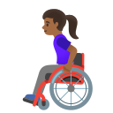 Google (Android 12L)  👩🏾‍🦽  Woman In Manual Wheelchair: Medium-dark Skin Tone Emoji