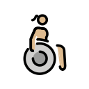 OpenMoji 13.1  👩🏼‍🦽  Woman In Manual Wheelchair: Medium-light Skin Tone Emoji