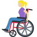 Twitter (Twemoji 14.0)  👩🏼‍🦽  Woman In Manual Wheelchair: Medium-light Skin Tone Emoji