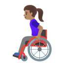 Google (Android 12L)  👩🏽‍🦽  Woman In Manual Wheelchair: Medium Skin Tone Emoji