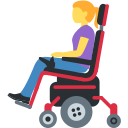 Twitter (Twemoji 14.0)  👩‍🦼  Woman In Motorized Wheelchair Emoji