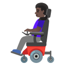 Google (Android 12L)  👩🏿‍🦼  Woman In Motorized Wheelchair: Dark Skin Tone Emoji